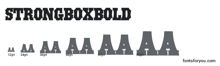 Размеры шрифта StrongboxBold