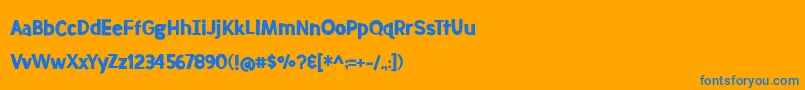 BmdMeatloafSolid Font – Blue Fonts on Orange Background