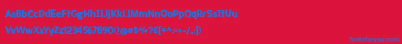 フォントBmdMeatloafSolid – 赤い背景に青い文字