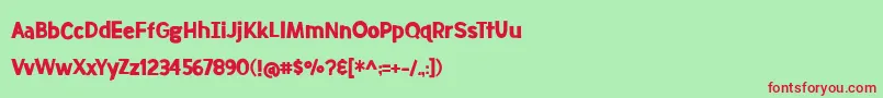 BmdMeatloafSolid Font – Red Fonts on Green Background