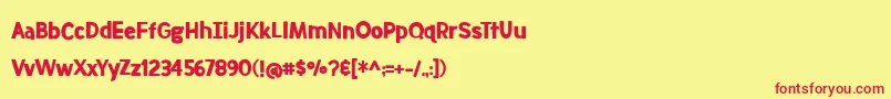 fuente BmdMeatloafSolid – Fuentes Rojas Sobre Fondo Amarillo