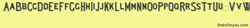 Fonte Lewishamshadowed – fontes pretas em um fundo amarelo