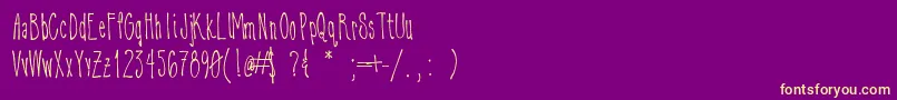 Dribble-fontti – keltaiset fontit violetilla taustalla