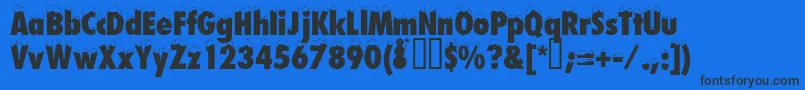 Neige-Schriftart – Schwarze Schriften auf blauem Hintergrund