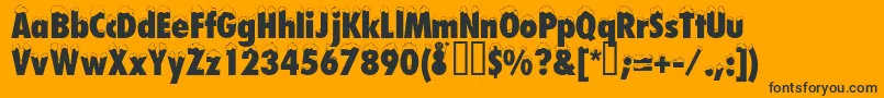 Neige Font – Black Fonts on Orange Background