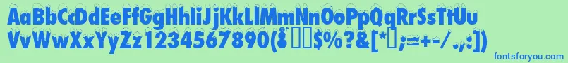 Neige Font – Blue Fonts on Green Background