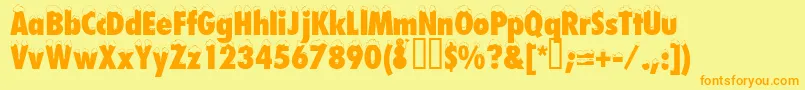 Neige Font – Orange Fonts on Yellow Background