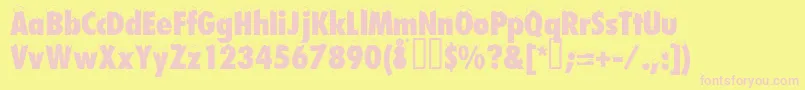 Neige Font – Pink Fonts on Yellow Background