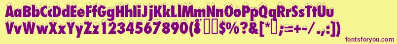 Neige Font – Purple Fonts on Yellow Background