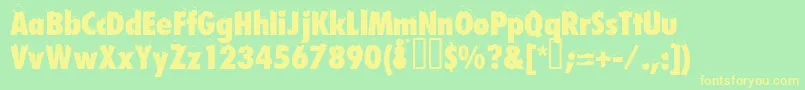 Neige Font – Yellow Fonts on Green Background