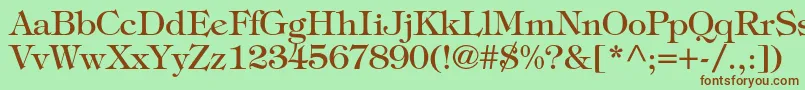 Tiffanystd Font – Brown Fonts on Green Background