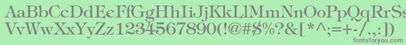 フォントTiffanystd – 緑の背景に灰色の文字