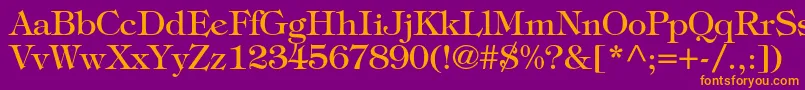 Tiffanystd Font – Orange Fonts on Purple Background