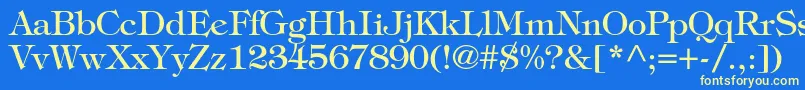 Tiffanystd Font – Yellow Fonts on Blue Background