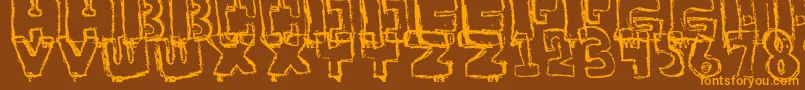 YourFont Font – Orange Fonts on Brown Background