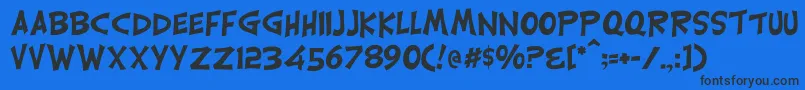 Carrickgroovy Font – Black Fonts on Blue Background