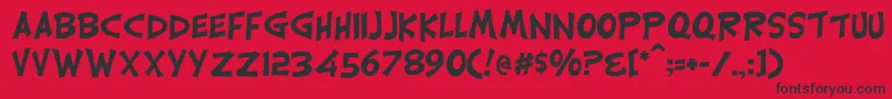 Fonte Carrickgroovy – fontes pretas em um fundo vermelho