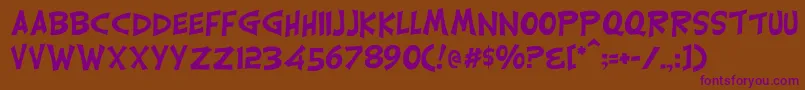 Carrickgroovy Font – Purple Fonts on Brown Background