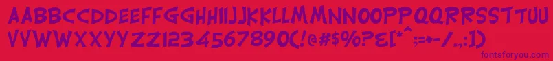 Carrickgroovy Font – Purple Fonts on Red Background