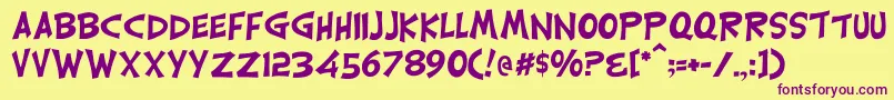 Carrickgroovy Font – Purple Fonts on Yellow Background