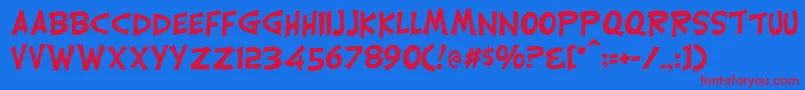 Czcionka Carrickgroovy – czerwone czcionki na niebieskim tle