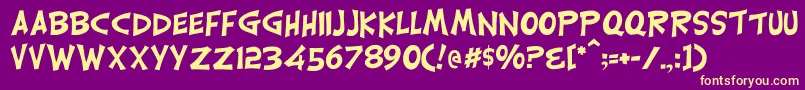 Carrickgroovy Font – Yellow Fonts on Purple Background