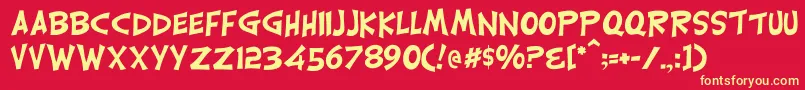 Carrickgroovy Font – Yellow Fonts on Red Background