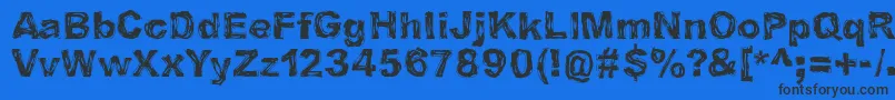 フォントIBelieveInLifeBeforeDeath – 黒い文字の青い背景