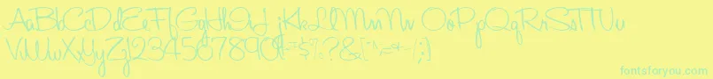 Police AboutRegular – polices vertes sur fond jaune