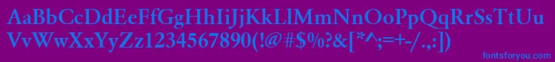 GaramondMedium Font – Blue Fonts on Purple Background