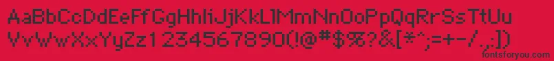 BitmapRegular Font – Black Fonts on Red Background