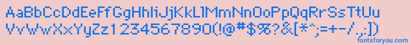 BitmapRegularフォントについての詳細 フォントBitmapRegular – ピンクの背景に青い文字
