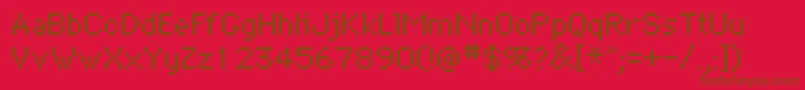 BitmapRegular-Schriftart – Braune Schriften auf rotem Hintergrund