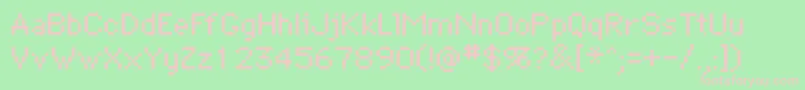 Czcionka BitmapRegular – różowe czcionki na zielonym tle