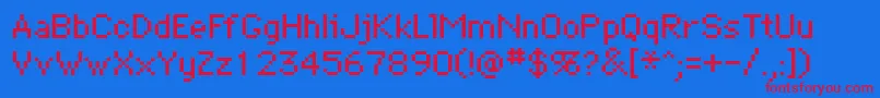 BitmapRegular-fontti – punaiset fontit sinisellä taustalla