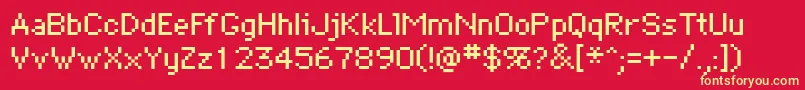 BitmapRegular Font – Yellow Fonts on Red Background