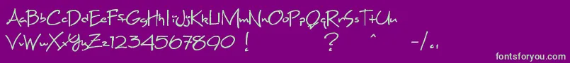 MaxineScript Font – Green Fonts on Purple Background
