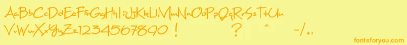 MaxineScript Font – Orange Fonts on Yellow Background