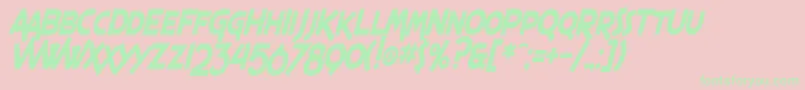 SfEspressoShackCondensedBoldItalic Font – Green Fonts on Pink Background