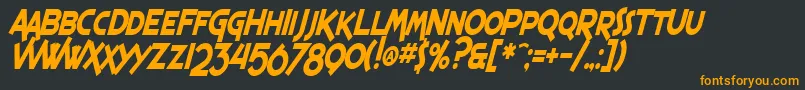 SfEspressoShackCondensedBoldItalic Font – Orange Fonts on Black Background