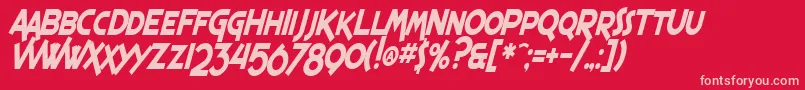SfEspressoShackCondensedBoldItalic Font – Pink Fonts on Red Background