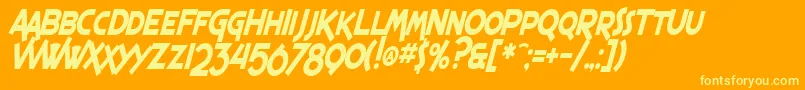 SfEspressoShackCondensedBoldItalic Font – Yellow Fonts on Orange Background