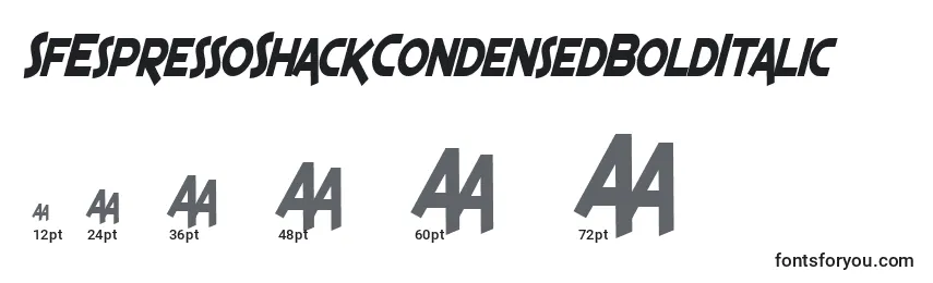 SfEspressoShackCondensedBoldItalic Font Sizes
