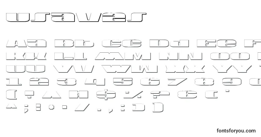 Schriftart Usav2s – Alphabet, Zahlen, spezielle Symbole