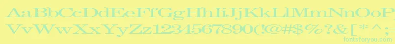 Fonte Fastpardontype32RegularTtext – fontes verdes em um fundo amarelo