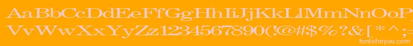 Fastpardontype32RegularTtext-Schriftart – Rosa Schriften auf orangefarbenem Hintergrund