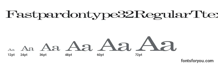 Größen der Schriftart Fastpardontype32RegularTtext