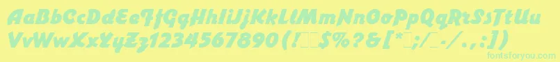 VargaLetPlain.1.0-Schriftart – Grüne Schriften auf gelbem Hintergrund