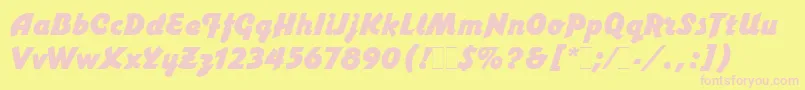VargaLetPlain.1.0 Font – Pink Fonts on Yellow Background