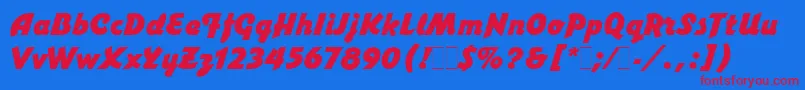 VargaLetPlain.1.0 Font – Red Fonts on Blue Background